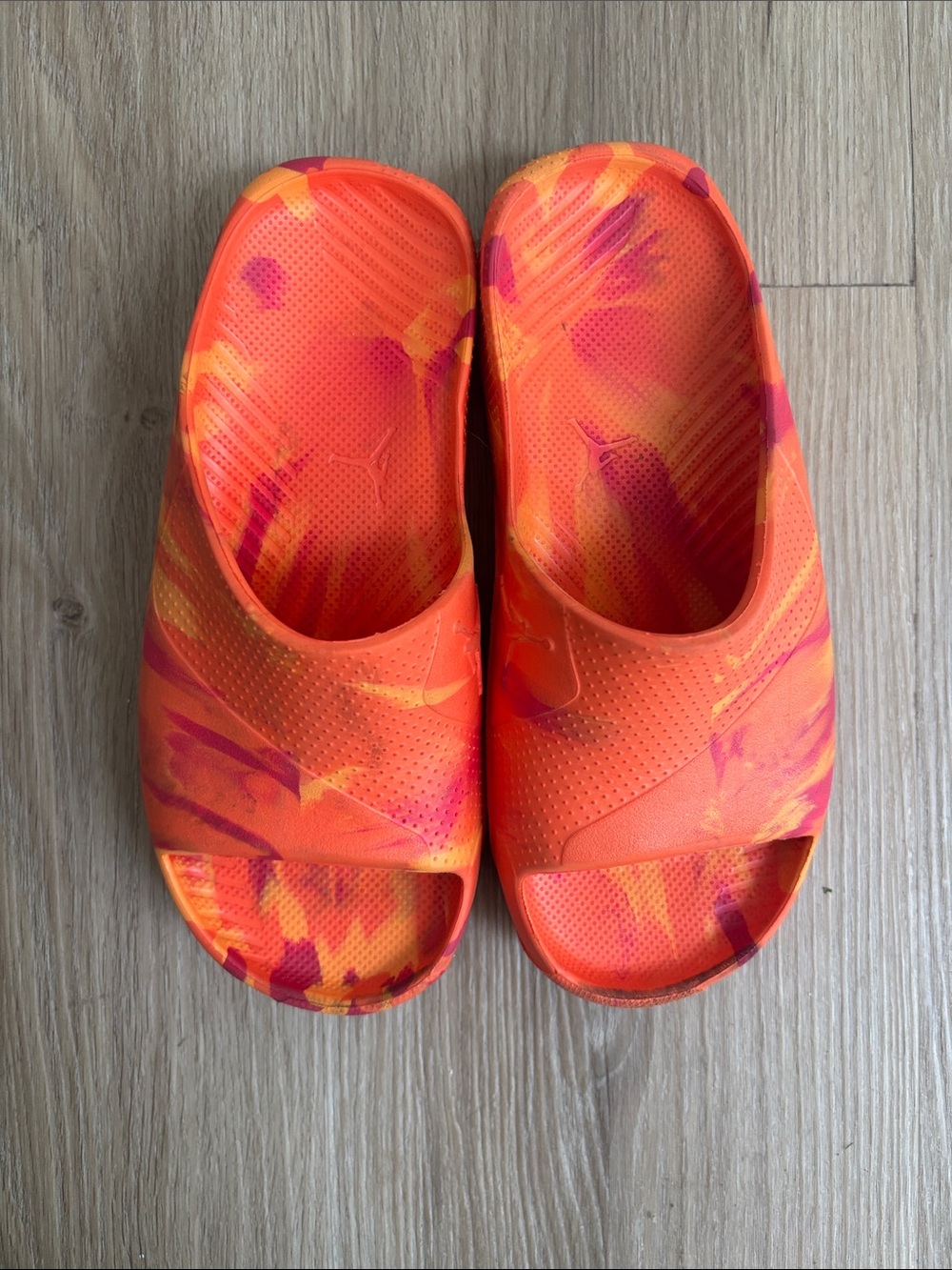 Jordan Kids Orange & Pink Tie-Dye Slide Sandals